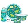 Zak Designs 5Piece Dinnerware Set Dinosaur Durable Plastic Stainless Steel Includes Water Bottle 8Inch Plate 6Inch Bowl Fork Spoon Suitable for Kids Ages 3