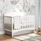 Lush Decor Baby Printed Linen Textured Solid Crib Skirt Gray 52L x 28W 16 Drop