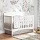 Lush Decor Baby Printed Linen Textured Solid Crib Skirt Gray 52L x 28W 16 Drop