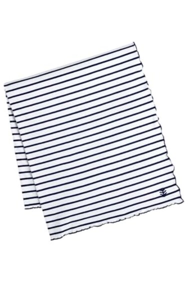 Coolibar Sun Blanket UPF 50 Sun Protection Savannah in WhiteNavy Stripe