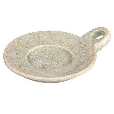 Creative Co-Op Creative CoOp HandCarved Marble Dish with Handle Beige