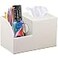 BLIENCE PU Leather Square Tissue Box Cover MultiFunctional Tissue Box Holder Tissue Box Cover with StorageTissue and Remote Control Holder Cube Tissue Box Organizer Bedroom Nightstand End Table