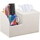BLIENCE PU Leather Square Tissue Box Cover MultiFunctional Tissue Box Holder Tissue Box Cover with StorageTissue and Remote Control Holder Cube Tissue Box Organizer Bedroom Nightstand End Table