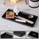 KITCHENLESTAR Ceramic Bathroom Tray Modern Countertop Vanity Organizer Porcelain Rectangular Soap Perfume Tray WaterResistant Dresser Jewelry Dish 10Black 1 Pack