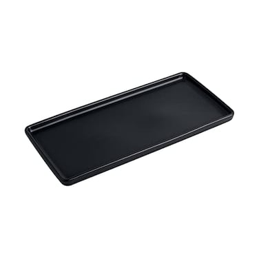 KITCHENLESTAR Ceramic Bathroom Tray Modern Countertop Vanity Organizer Porcelain Rectangular Soap Perfume Tray WaterResistant Dresser Jewelry Dish 10Black 1 Pack