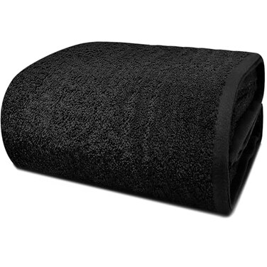 DAN RIVER Pack of 1 Jumbo Bath Sheet 40x80 Inches Oversized Black Bath Towels Fluffy and Thick Extra Large Bath Sheets