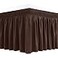 Biscaynebay Wrap Around Bed Skirts for King Cal King Beds 17 Long Drop Brown Adjustable Elastic Dust Ruffles Easy Fit Wrinkle Fade Resistant Silky Luxurious Fabric Solid Machine Washable