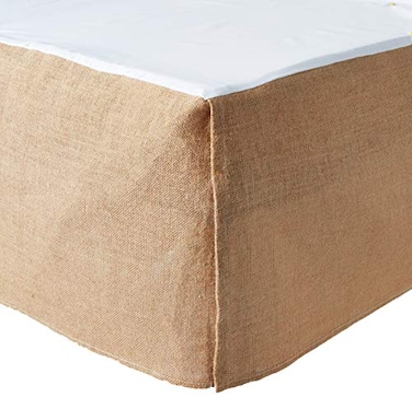 Greenland Home Burlap Bed Skirt Natural Queen