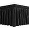 Biscaynebay Wrap Around Bed Skirts for Queen Beds 17 Long Drop Black Adjustable Elastic Dust Ruffles Easy Fit Wrinkle Fade Resistant Silky Luxurious Fabric Solid Machine Washable