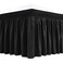 Biscaynebay Wrap Around Bed Skirts for Queen Beds 17 Long Drop Black Adjustable Elastic Dust Ruffles Easy Fit Wrinkle Fade Resistant Silky Luxurious Fabric Solid Machine Washable