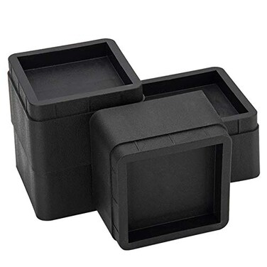 BTSD-home BTSDhome Bed Risers 2 or 4 Inch Heavy Duty Stackable Furniture Risers for Sofa Table Couch Chair Bed Raisers Blocks 4 Pack Black