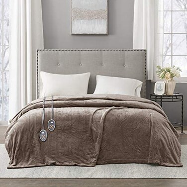 Beautyrest Heated Electric Blanket for Cold Weather Fast Heating Heated Blanket Auto Shut Off Virtually Zero EMF Multi Heat Setting UL Certified Mink Queen 90 inx84 in