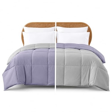 Modern Threads Down Alternative Reversible Comforter PurpleSilver Twin