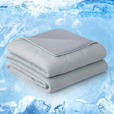 EASELAND Cooling Comforter Queen 2026 CloudCHILL TECH QMAX 045 DoubleSided Cool Design Soft Fluffy Cooling Blanket for Night Sweats Hot SleeperGrey Queen90x90