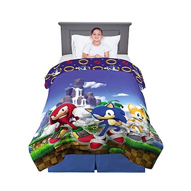Franco Kids Bedding Super Soft Microfiber Reversible Comforter TwinFull Sonic The Hedgehog Anime