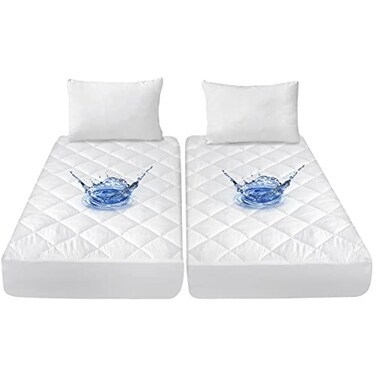 Moonsea Split King Mattress Topper Protector Pad for Adjustable Bed Cover Quilted Breathable Absorbent Fitted Sheet Style Machine Washable
