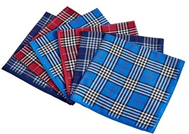 RDS HANKYTEX Mens Handkerchiefs 100 Cotton Checker Pattern 6 Pieces