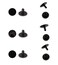 Koomduk 6 Sets Replacement Rivets Button Strap Compatible for Clog Shoe Strap 16mm Size Rivets Repair Black
