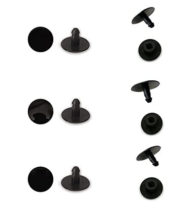 Koomduk 6 Sets Replacement Rivets Button Strap Compatible for Clog Shoe Strap 16mm Size Rivets Repair Black