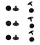 Koomduk 6 Sets Replacement Rivets Button Strap Compatible for Clog Shoe Strap 16mm Size Rivets Repair Black
