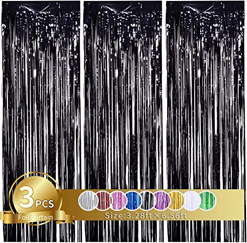 تونيفول Toniful 3pcs Door Streamers Photo Booth Backdrop Metallic Fringes
