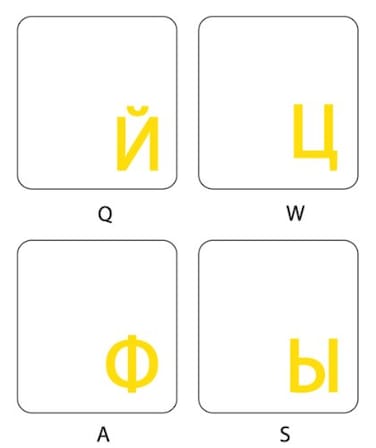 Online-Welcome OnlineWelcome Russian Keyboard Stickers with Transparent Background with Yellow Lettering for Computer LAPTOPS Desktop