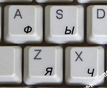 Online-Welcome Russian Transparent Keyboard Stickers with Black Lettering for PC Computer LAPTOPS Desktop Keyboards