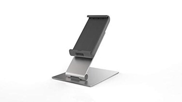 Durable Tablet Holder Desk Stand for Tablets 713 Inches 360 Degrees Rotation with AntiTheft Device SilverCharcoal 893023
