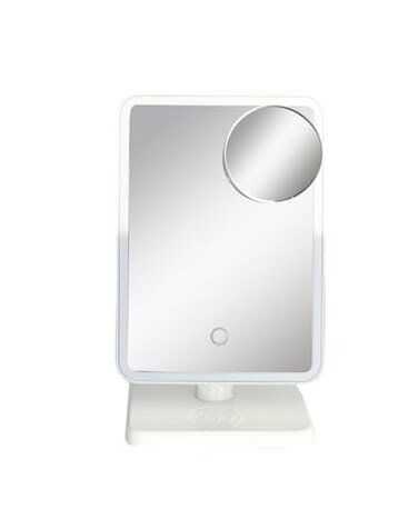 Wireless Express Glam Studio Vanity Mirror with Bluetooth Speaker and Phone Holder White LED Lighting HandsFree Calling Wireless Charging