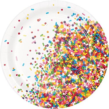 Creative Converting Confetti Sprinkles Dessert Plates 24 ct