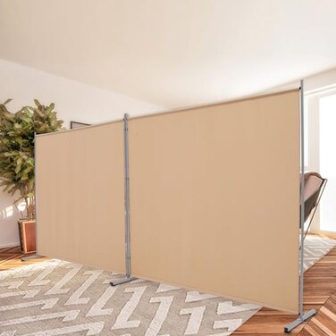 RANTILA Rantila 2 Large Panels Room DividerPortable Office DividerConvenient MovableFolding Partition Privacy Screen for BedroomDining Room Study142 W x 71 HBeige
