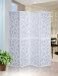 Roundhill Furniture Giyano 4 Panel Screen Room Divider White Screen with White Frame