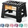 Utopia Home Folding Step Stool with Handle 9 Inch Anti Slip Collapsible Stool Holds Up to 300 lbs Sturdy Plastic Step Stool Foldable for Kitchen Bathroom and Home Use 1Pack Black