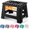 Utopia Home Folding Step Stool with Handle 9 Inch Anti Slip Collapsible Stool Holds Up to 300 lbs Sturdy Plastic Step Stool Foldable for Kitchen Bathroom and Home Use 1Pack Black