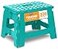 Utopia Home Folding Step Stool with Handle 9 Inch Anti Slip Collapsible Stool Holds Up to 300 lbs Sturdy Plastic Step Stool Foldable for Kitchen Bathroom and Home Use 1Pack Teal