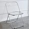 KAIHAOWIN Luxury Modern Transparent Folding Chair Acrylic Folding ChairsAcrylic Ghost Stackable Crystal SeatPC Plastic Living Room SeatChrome Frame Accent Side Chair Clearing