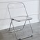 KAIHAOWIN Luxury Modern Transparent Folding Chair Acrylic Folding ChairsAcrylic Ghost Stackable Crystal SeatPC Plastic Living Room SeatChrome Frame Accent Side Chair Clearing