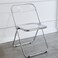 KAIHAOWIN Luxury Modern Transparent Folding Chair Acrylic Folding ChairsAcrylic Ghost Stackable Crystal SeatPC Plastic Living Room SeatChrome Frame Accent Side Chair Clearing