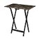Linon Home Decor Tray Table Set Faux Marble Brown
