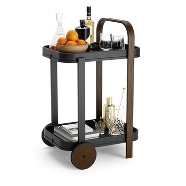 Umbra Bellwood Bar Cart Serving Trolley Side Table WalnutBlack