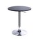Leopard Outdoor Leopard MDF Round Top Adjustable Bar Table Pub Table with Silver Leg and Base Black