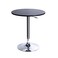 Leopard Outdoor Leopard MDF Round Top Adjustable Bar Table Pub Table with Silver Leg and Base Black