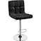 Yaheetech Single Bar Stool Adjustable PU Leather Swivel Barstools Modern Counter Stools with Back and Footrest Counter Height Barstools for Bar Kitchen Dining Room Black
