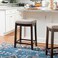 Linon Harper Beige Dark Walnut 24 Counter Stool BeigeDark Walnut 98325WAL01KD