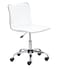 BTEXPERT BTExpert Swivel Mid Back Armless Ribbed Designer Task Chair Leather Soft Upholstery Office Chair White