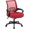 Yaheetech Red Modern Ergonomic Office Chair Mid Back Mesh Task Chair with Lumbar Support Adjustable Height Rolling Swivel 300lb Capacity