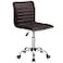 Yaheetech Modern PU Leather Ribbed Armless Working Office Chair Adjustable LowBack Comfy Desk Task Chair wRolling Wheels Brown