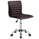 Yaheetech Modern PU Leather Ribbed Armless Working Office Chair Adjustable LowBack Comfy Desk Task Chair wRolling Wheels Brown