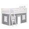 Max &amp; Max Lily Underbed Curtain for Low Bunk BedLow Loft Bed Play Curtain for Kids Cotton Privacy Curtain for Bottom Bunk 2 Panel Curtain Set GreyWhite