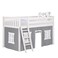 Max &amp; Max Lily Underbed Curtain for Low Bunk BedLow Loft Bed Play Curtain for Kids Cotton Privacy Curtain for Bottom Bunk 2 Panel Curtain Set GreyWhite